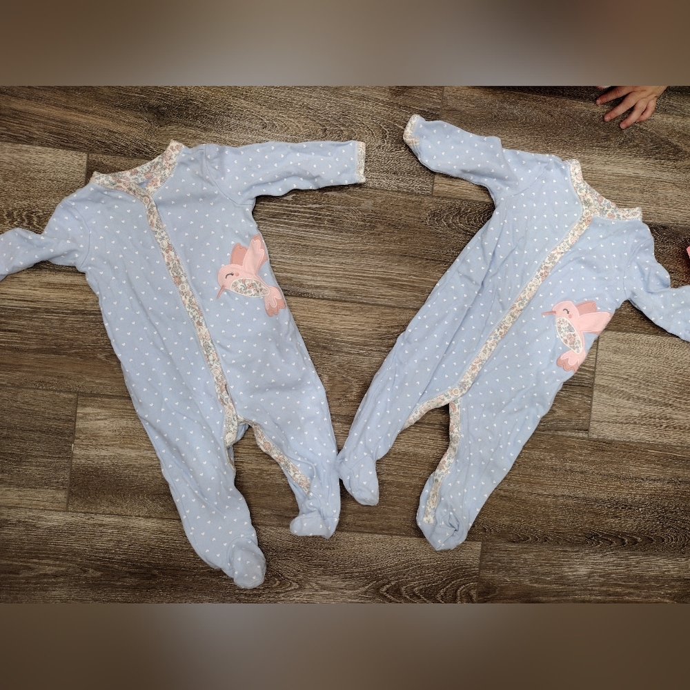 Carter's Baby Girl Hummingbird Matching PJ Set Size 6M